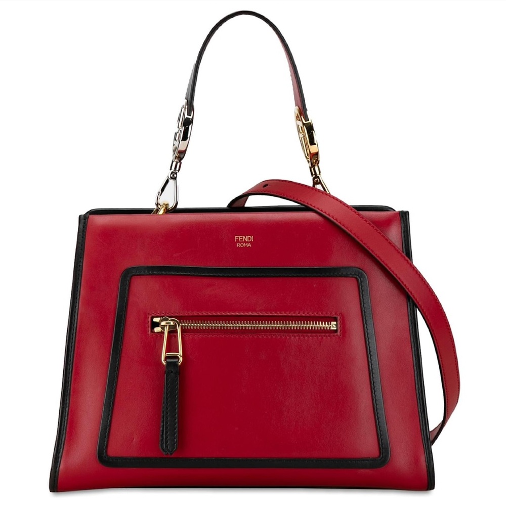 Fendi Women's Runway Red & Black Tote or Shoulder Bag EUC RARE